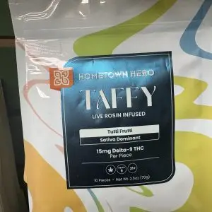 Hometown Hero Tutti Frutti Taffy15mg