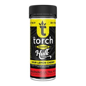 Torch 15000mg sour lemon cherry hulk gummies
