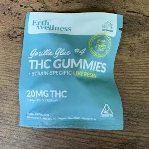 EW gorilla glue #4 thc gummies 20mg
