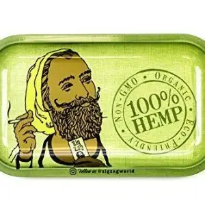 Zig-Zag Metal Rolling Tray Hemp-Small